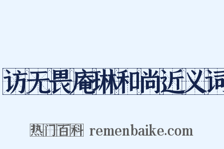 访无畏庵琳和尚近义词是什么意思的图片
